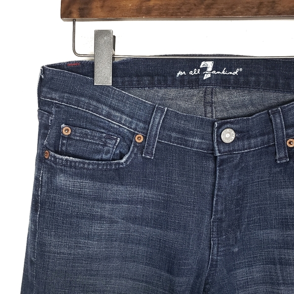 7 For All Mankind DOJO 7 Embroidered Med Wash Mid Rise Wide Leg Jeans Size: 29 - Picture 2 of 6